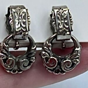 Vintage door knocker style screwback ornate earrings.